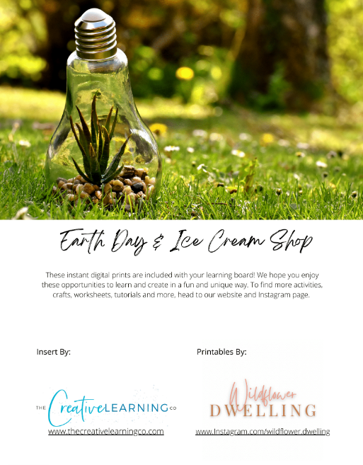 Earth Day & Ice Cream Shop (Digital Printable Unit Only - No Board)
