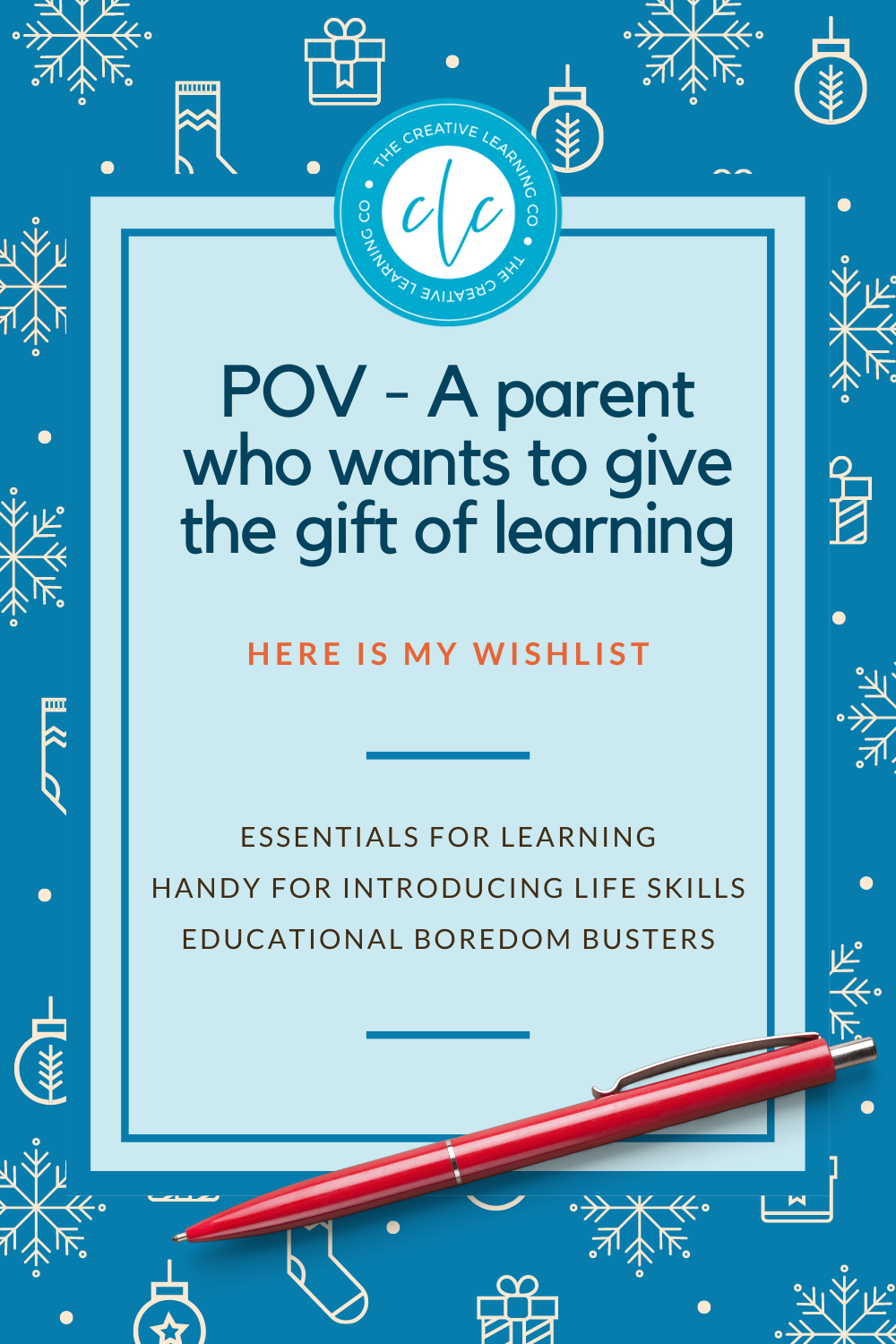 [WISHLIST] POV - A parent who wants to give the gift of learning