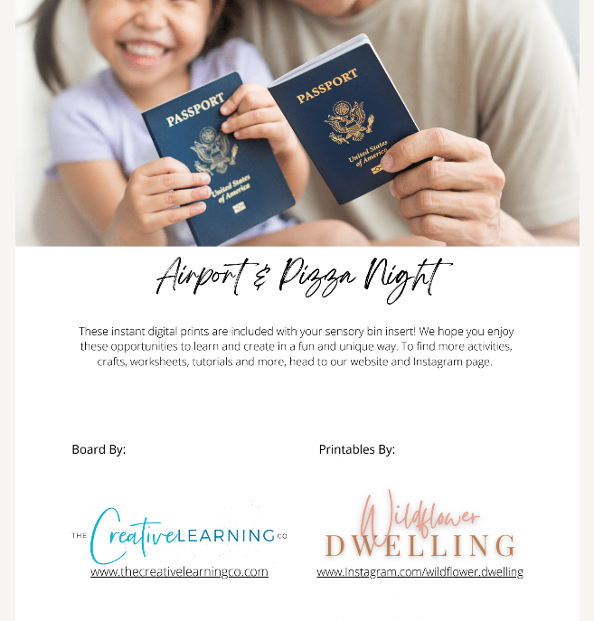 Airport Exploration & Pizza Night (Digital Printable Unit Only - No Board)