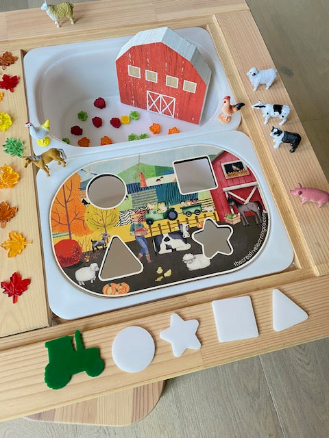 Fall Barnyard & Community Helpers  (Bundle: Board, Accessories & Digital Printables)
