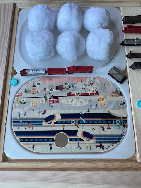 Arctic Animals & Winter Trains (Bundle: Board, Accessories & Digital Printables)